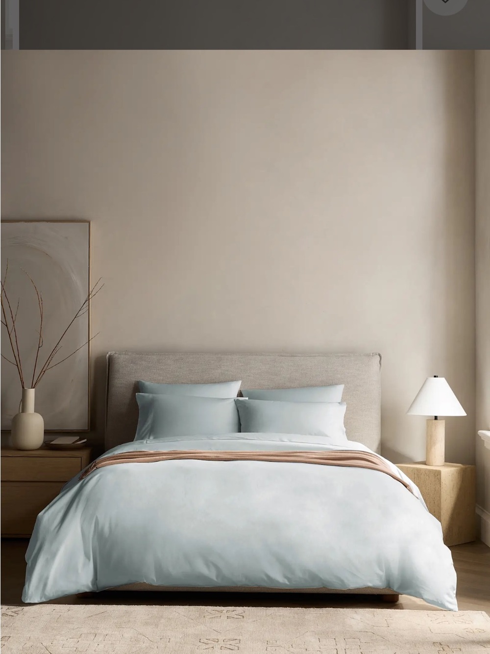 Quince NWOT Organic Cotton Crisp Percale Duvet Cover, King/Cal King in Mist